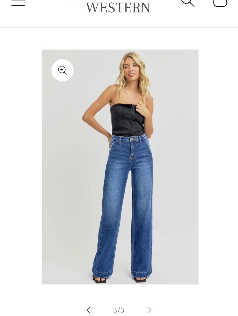 RISEN JEANS Wide Leg Slanted Pocket Jeans - Size 9/29"